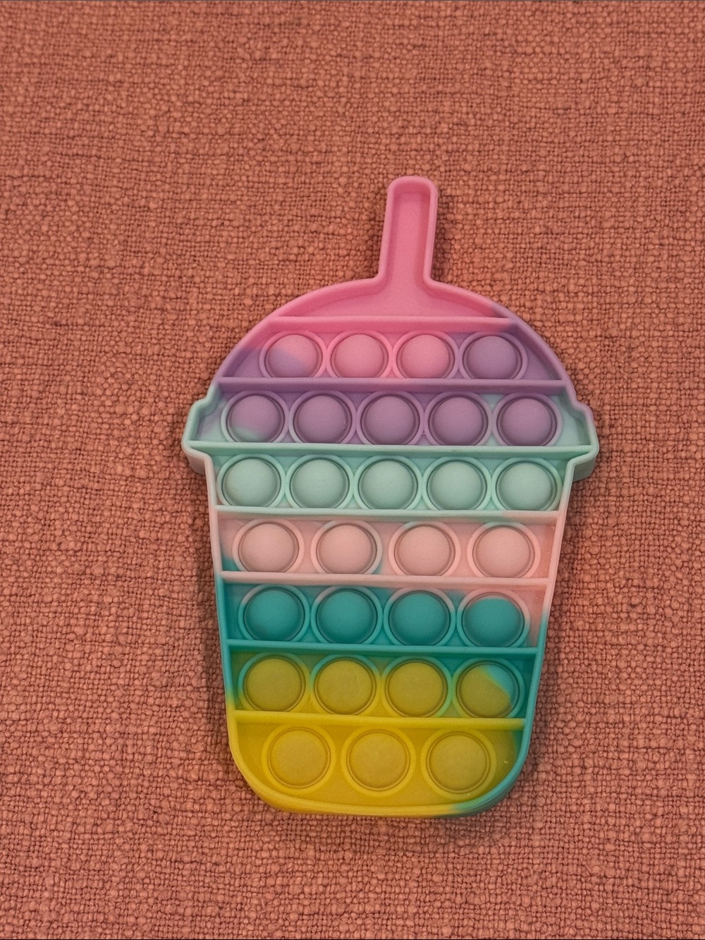 Pop-It Fidget Toy Kids Sensory Play (Multicolor) rainbow drink shaped / popsicle